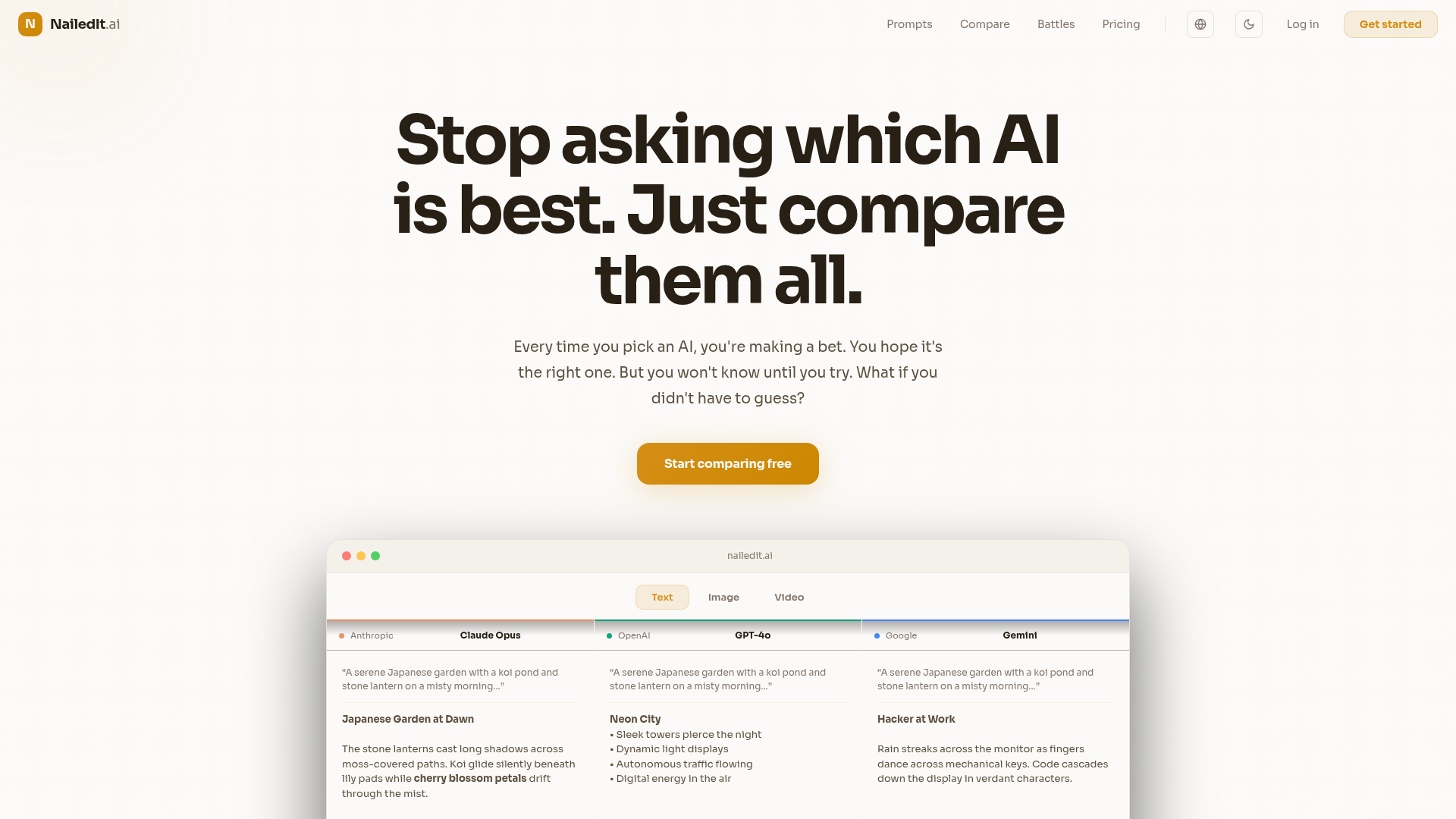Screenshot of NailedIt.ai — Founder