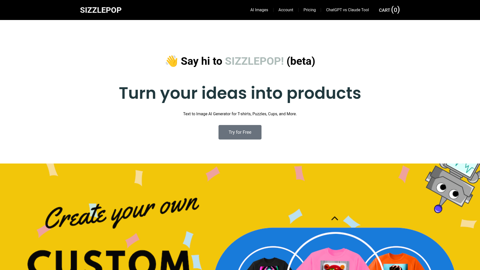 Screenshot of SizzlePop.ai — Founder