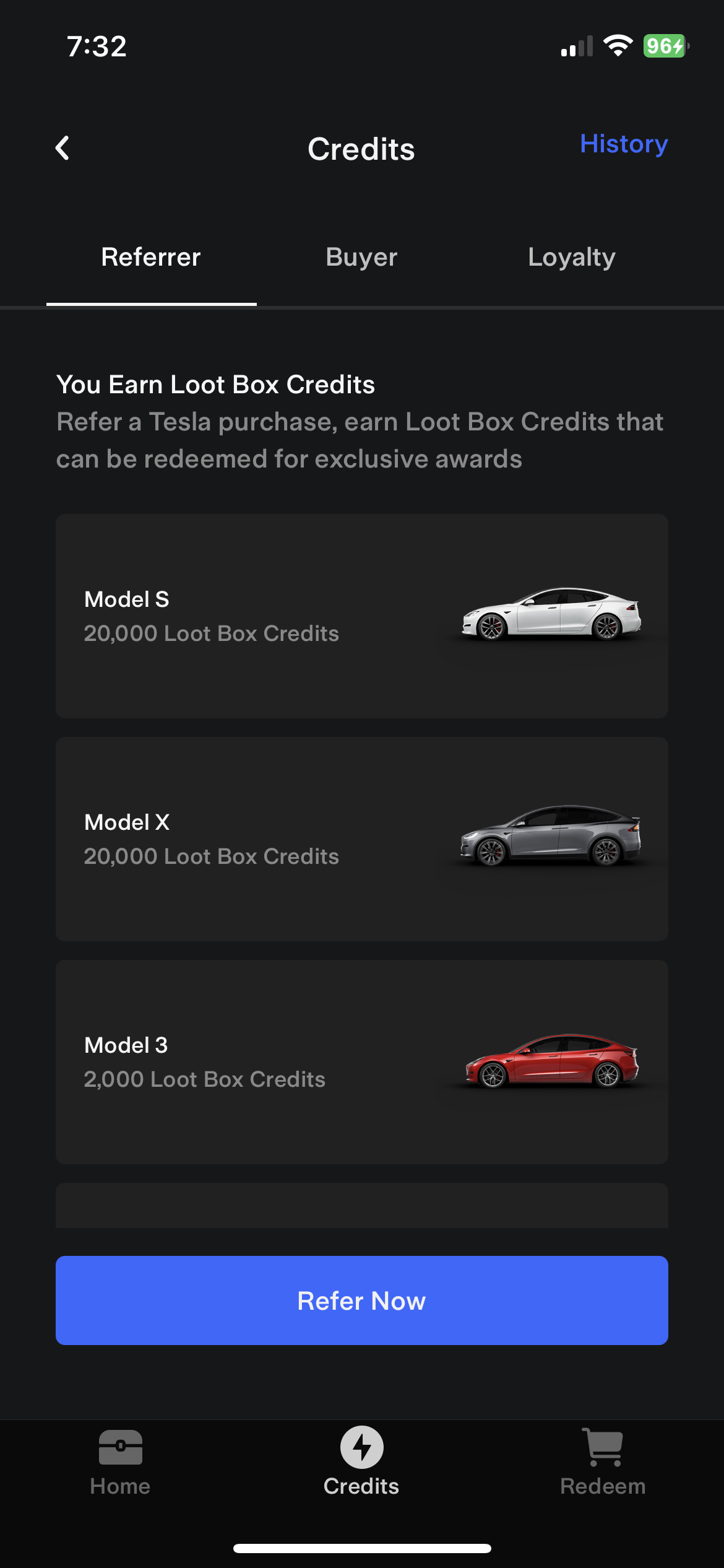 Tesla Referral Program - Loot Box
